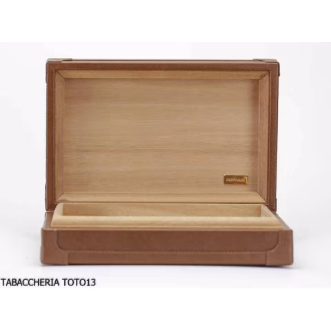 Cartujano viaje rectangular humidor de cuero de color naranja o marrón - Accesorios Del Cigarro
