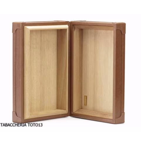 Cartujano viaje rectangular humidor de cuero de color naranja o marrón - Accesorios Del Cigarro