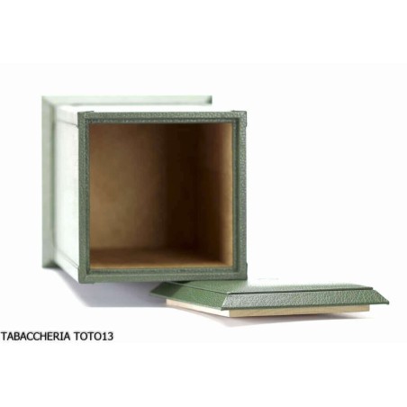 Cartujano humidor vertical, forrado de cuero verde - Accesorios Del Cigarro