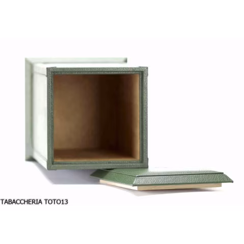 Cartujano vertical humidor lined green leather - Accessories Cigar - Leather, Wood