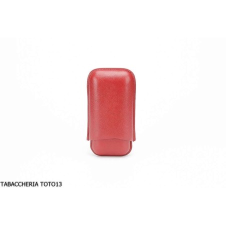 Cartujano cigarro del bolsillo adecuado para 2 toro, en piel de color rojo - Accesorios Del Cigarro
