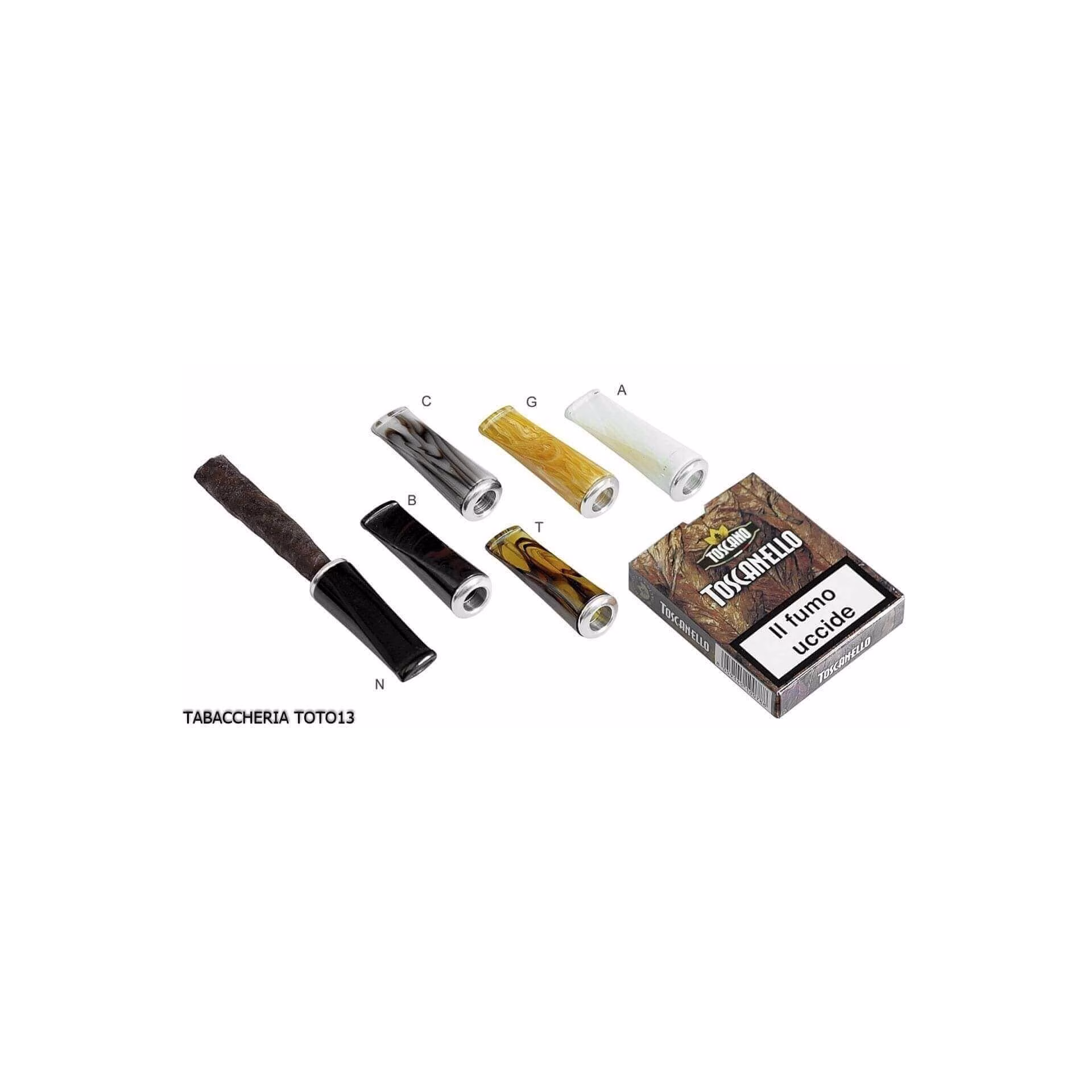Mouthpiece in methacrylate horn with fire saver in aluminum for Tuscan - Accessories for Tuscan Cigars
