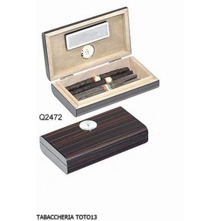 Box befeuchtete Tuscan Port Ebenholz mit externen Hygrometer - Zubehör Cigar