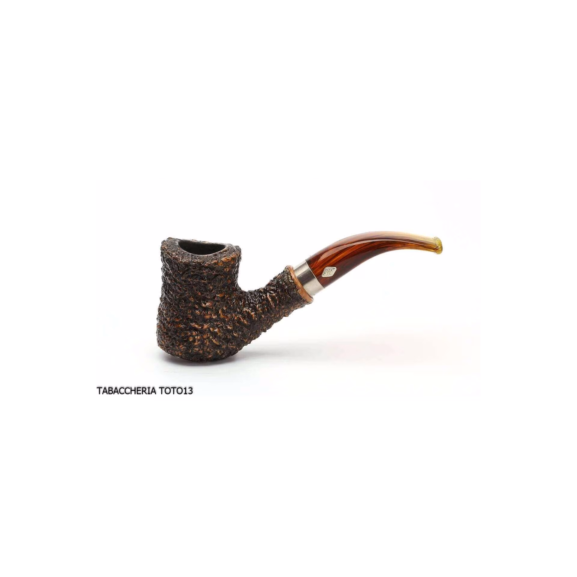 Pfeife Brebbia naive rusticated braun, mod gebogene Mundstück. 7069 - Tabakpfeifen