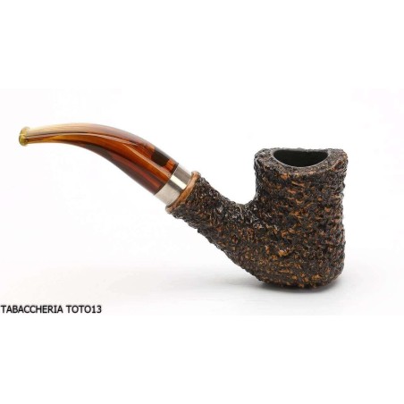 Brebbia naif rusticata marrone, bocchino curvo mod. 7069 - Pipe