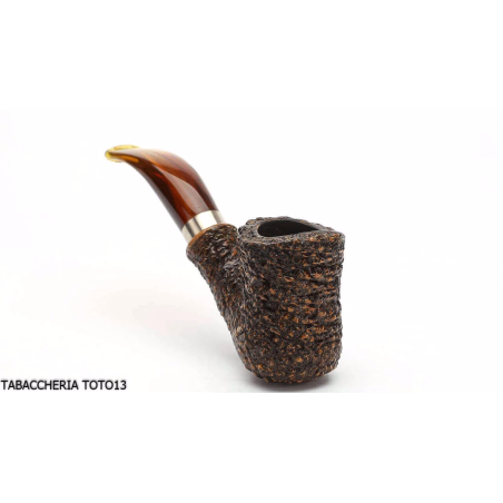 Brebbia naif rusticata marrone, bocchino curvo mod. 7069 - Pipe