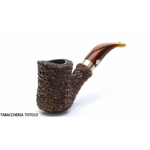 Brebbia naif rusticata marrone, bocchino curvo mod. 7069 - Pipe