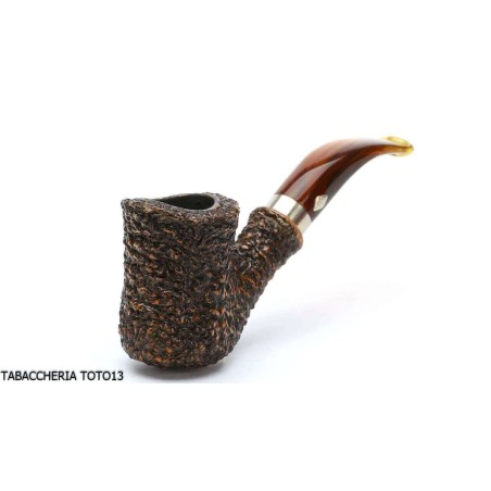 Pipe brebbia naive rusticated brown, mod curved mouthpiece. 7069 - Tobacco Pipes - Natural root