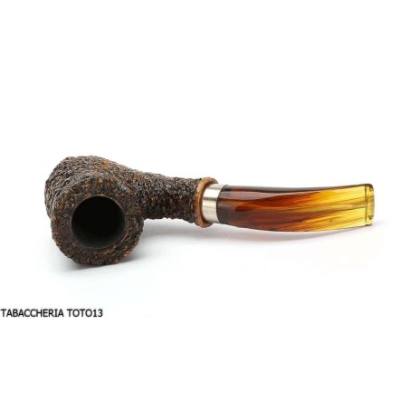 Pipe brebbia naive rusticated brown, mod curved mouthpiece. 7069 - Tobacco Pipes - Natural root