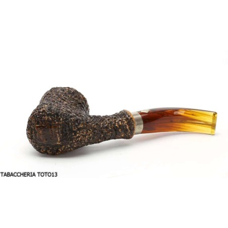 Brebbia naif rusticata marrone, bocchino curvo mod. 7069 - Pipe
