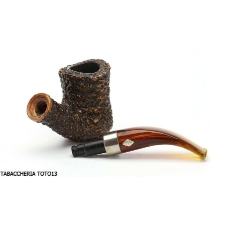 Pipe brebbia naive rusticated brown, mod curved mouthpiece. 7069 - Tobacco Pipes - Natural root