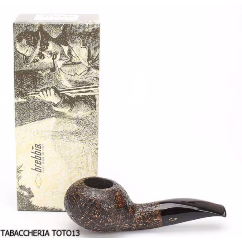 Pipe Brebbia Fat Bob sandblasted, slightly curved mouthpiece mod. 2112 - Tobacco Pipes