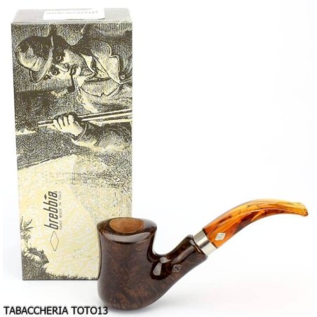 Pipe Brebbia Naif polished walnut, mod curved mouthpiece. 7069 - Tobacco Pipes - Natural root