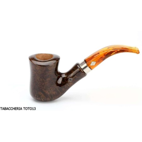 Brebbia naif noce lucida, bocchino curvo mod. 7069 - Pipe