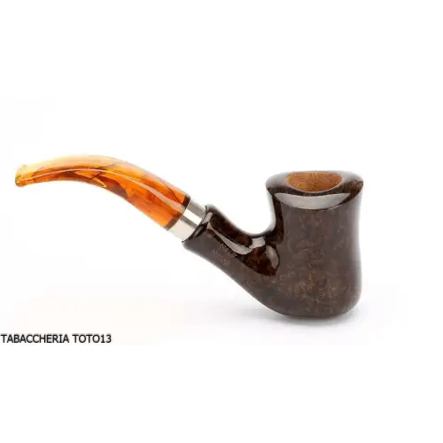 Pipe Brebbia Naif poli noyer, bec incurvé mod. 7069 - Pipe Pour le Tabac - Racine naturelle