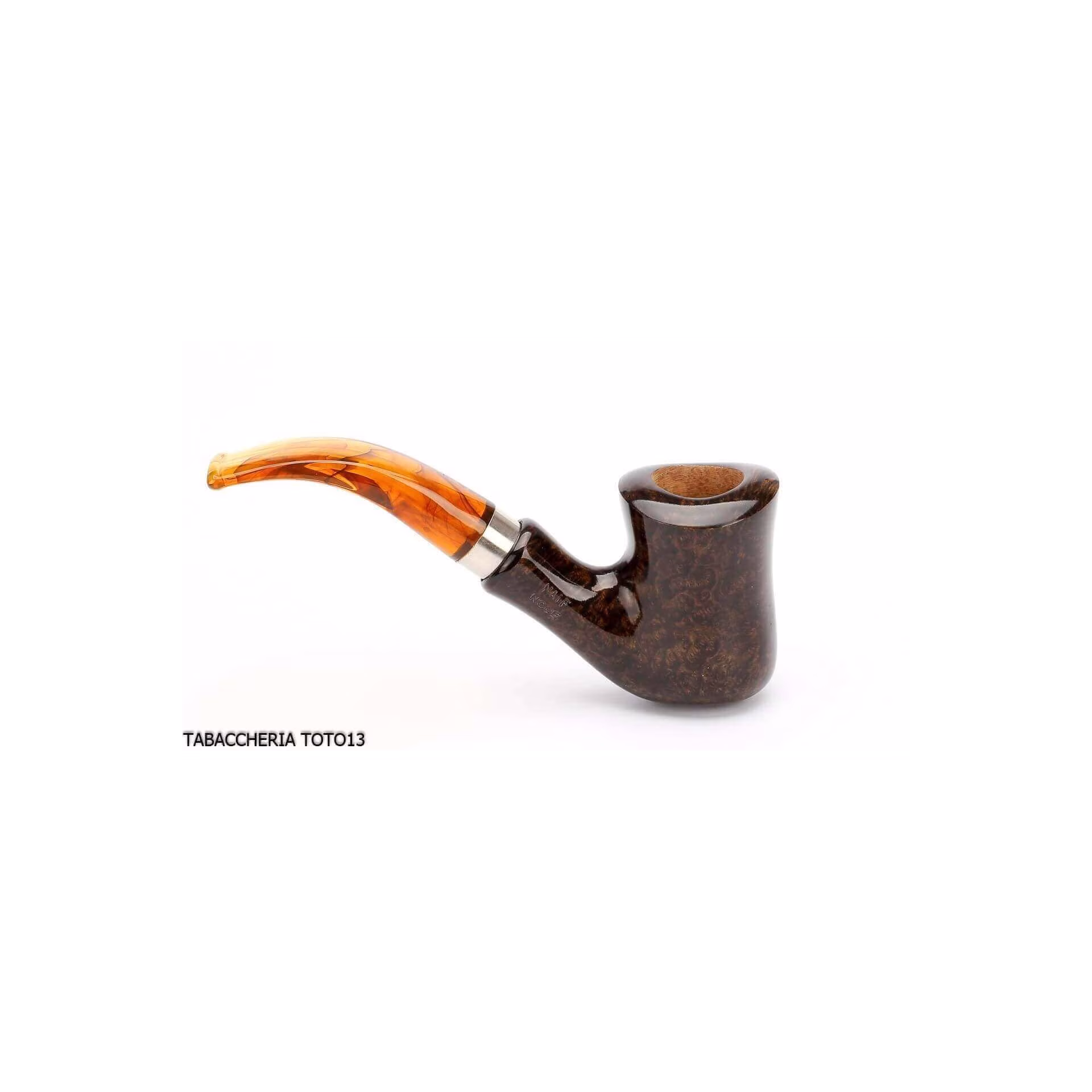 Brebbia naif noce lucida, bocchino curvo mod. 7069 - Pipe