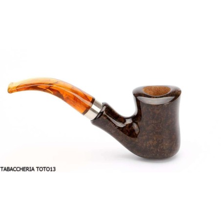 Brebbia naif noce lucida, bocchino curvo mod. 7069 - Pipe