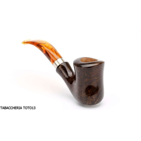 Brebbia naif noce lucida, bocchino curvo mod. 7069 - Pipe