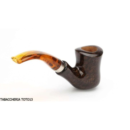 Pipe Brebbia Naif polished walnut, mod curved mouthpiece. 7069 - Tobacco Pipes - Natural root