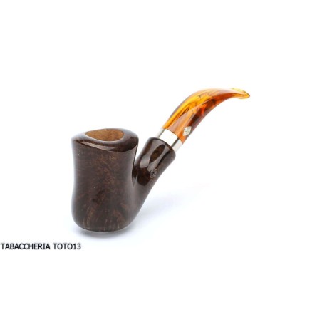Pipe Brebbia Naif polished walnut, mod curved mouthpiece. 7069 - Tobacco Pipes - Natural root