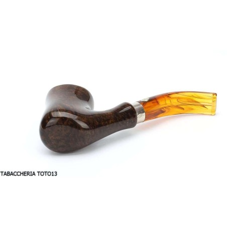 Pipe Brebbia Naif polished walnut, mod curved mouthpiece. 7069 - Tobacco Pipes - Natural root