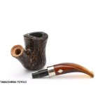 Pipa brebbia naive sandblasted brown, mod curved mouthpiece. 7069 - Tobacco Pipes - Natural root