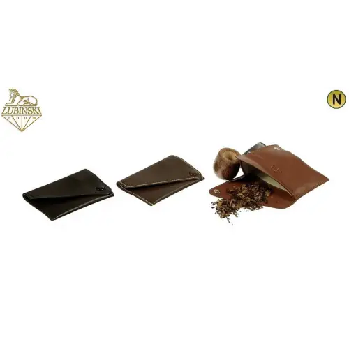 Small bag tobacco brings in brown leather with rubberized inner - Accessories For Cigarettes And Rolling