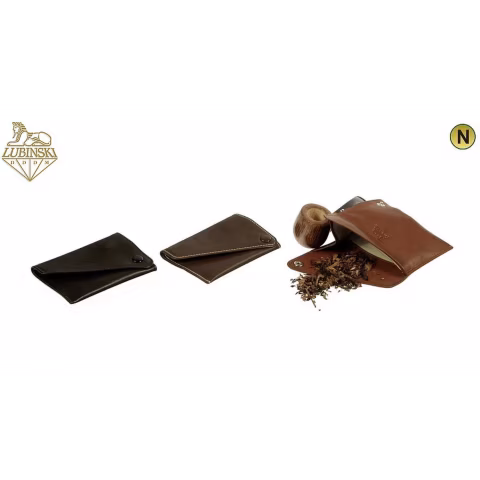 Small bag tobacco brings in brown leather with rubberized inner - Accessories For Cigarettes And Rolling