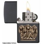 Zippo Tres Monos Negro De Placas - Alumbradores
