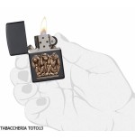 Zippo Tres Monos Negro De Placas - Alumbradores