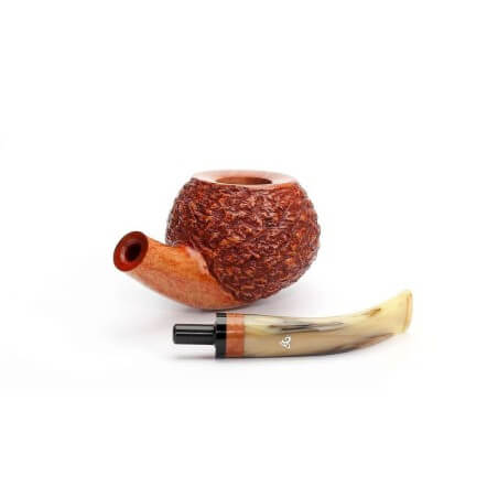 Viprati bent giant billiard curved rustic briar - Viprati Pipe