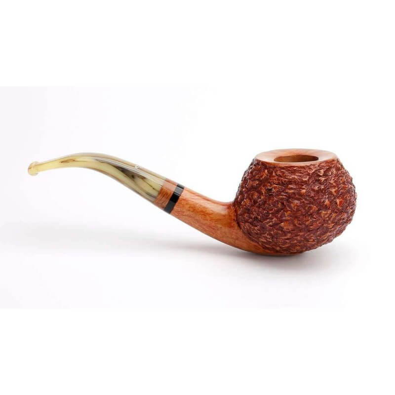 Viprati bent giant billiard curved rustic briar - Viprati Pipe