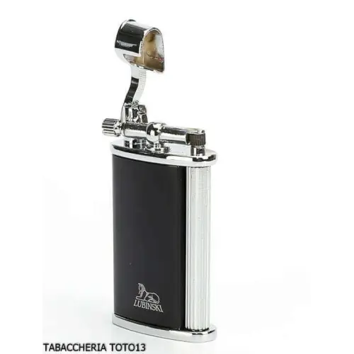 Flint lighter skeletonized black colored lacquer by Lubinski - Lighters