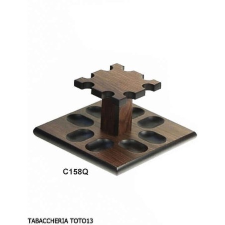 Support pour pipes carré 8 Rosewood fabriqué en Italie par Lubinski - Accessoires pour pipes