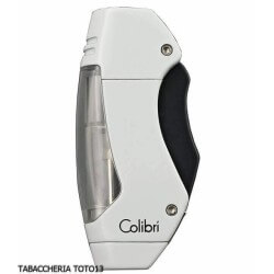 Lighter convex cigar Colibrì Maui White lacquered with removable cigar-cutters