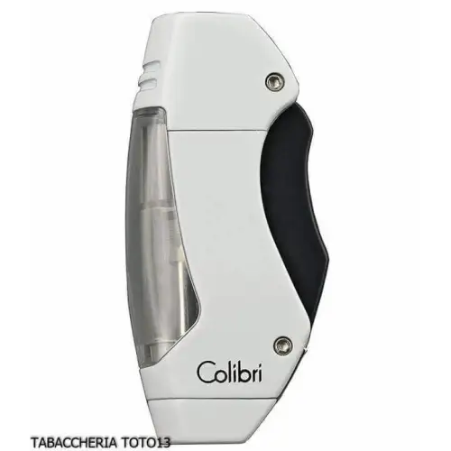 Lighter convex cigar Colibrì Maui White lacquered with removable cigar-cutters - Lighters
