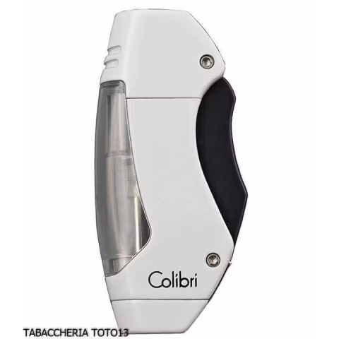 Lighter convex cigar Colibrì Maui White lacquered with removable cigar-cutters - Lighters