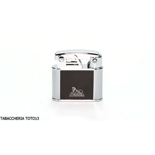 Lubinski compact flint lighter model Bassano black and chrome - Lighters