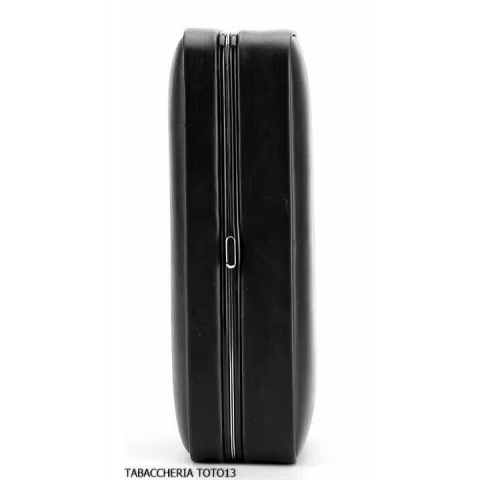 Boîte de cèdre vêtu de cuir noir pour 3 cigares, avec coupe - Accessoires Cigare
