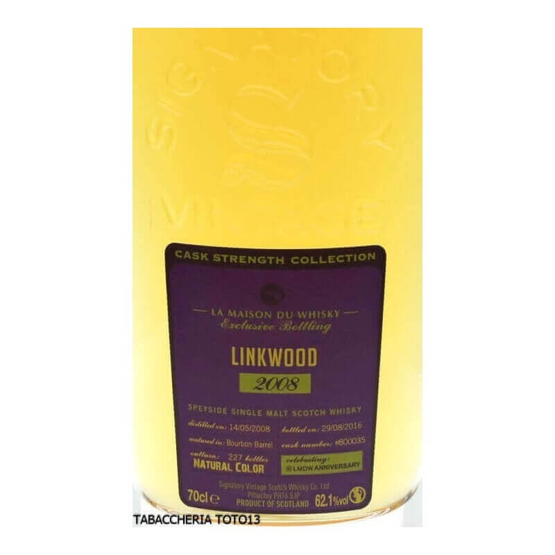 Linkwood 8 Y.O. Distilled 2008 By Signatory 60th LMDW Vol.62,1% Cl.70 - LINKWOOD DISTILLERY