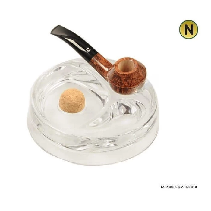 Lubinski - Ashtray with beat pipe in clear glass 2 places