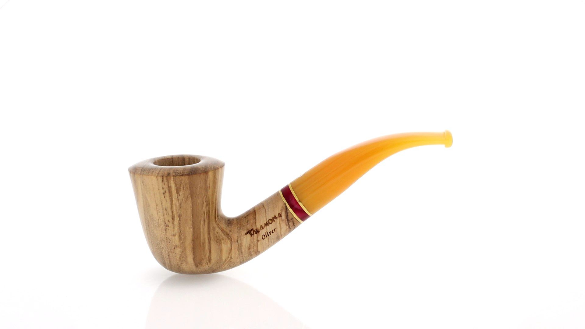 Oliver series pipe, natural olive finish, curved Dublin shape